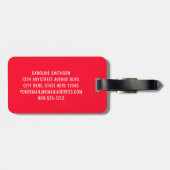 Funny Personalisiert Bright Red Gepäckanhänger (Rückseite horizontal)