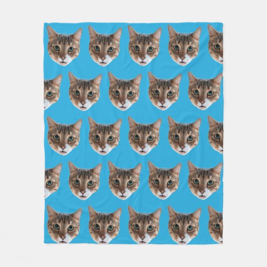 Funny Personalisiert Cat Face Fleece Blanket (Vorderseite)