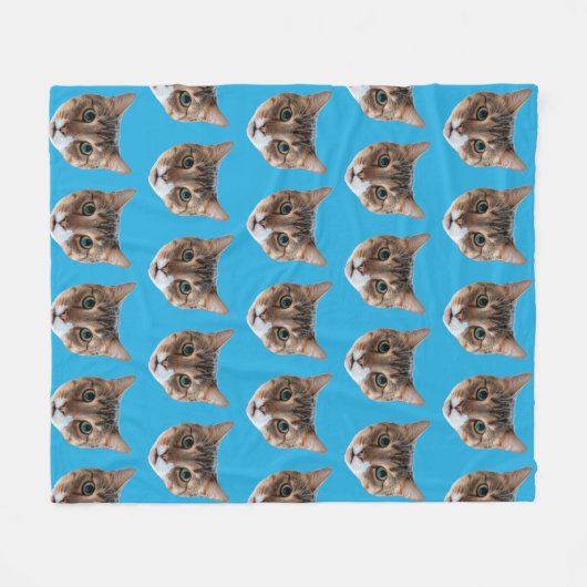 Funny Personalisiert Cat Face Fleece Blanket (Vorderseite (Horizontal))