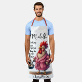 Funny Personalisiert Chicken Sprichwort Schürze (Getragen)