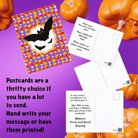 Funny Personalisiert Crazy Candy Mais Halloween Postkarte