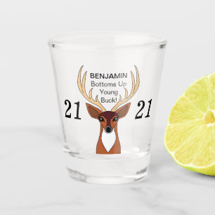 Funny Personalisiert Deer Buck 21 Geburtstag Schnapsglas