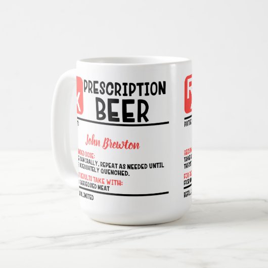 Funny Personalisiert Doctor Ber-Verschreibung Kaffeetasse (Vorderseite Links)