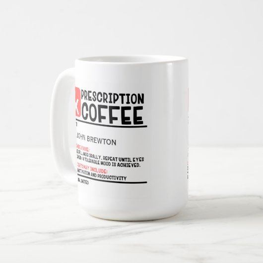 Funny Personalisiert Doctor Prescription Kaffeetasse (Vorderseite Links)