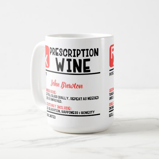Funny Personalisiert Doctor Weinrebe Kaffeetasse (Vorderseite Links)
