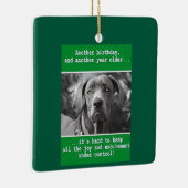 Funny Personalisiert Dog Foto Geburtstag Keramikornament (Rechts)