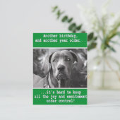 Funny Personalisiert Dog Foto Geburtstag Postkarte (Stehend Vorderseite)