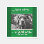 Funny Personalisiert Dog Foto Geburtstag Serviette (Vorderseite)