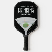 Funny Personalisiert Drink Martini Pickleball Schläger (Rückseite)