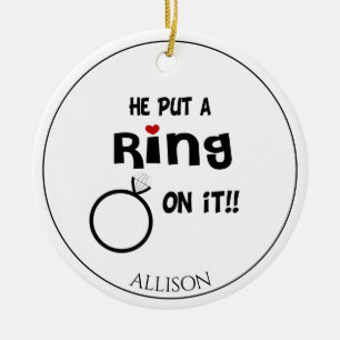 Funny Personalisiert Er legte einen Ring auf es Ke Keramik Ornament