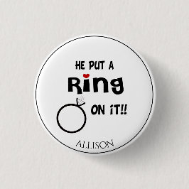 Funny Personalisiert Er setzte den Ring auf den Kn Button