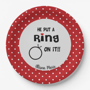 Funny Personalisiert Er setzte einen Ring drauf Pappteller