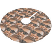 Funny Personalisiert Face Christmas Polyester Weihnachtsbaumdecke (Schrägansicht)