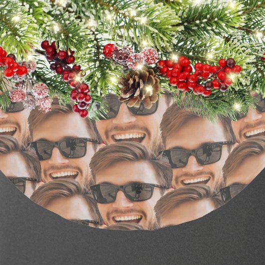 Funny Personalisiert Face Christmas Polyester Weihnachtsbaumdecke