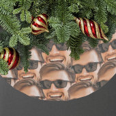 Funny Personalisiert Face Christmas Polyester Weihnachtsbaumdecke
