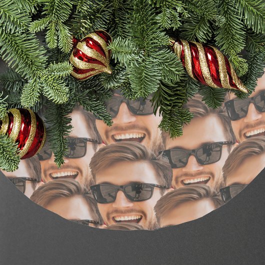 Funny Personalisiert Face Christmas Polyester Weihnachtsbaumdecke