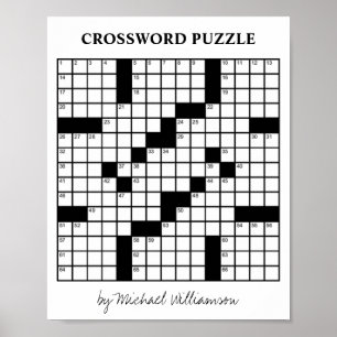 Funny Personalisiert Game Black und White Crosswor Poster