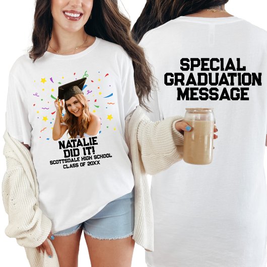 Funny Personalisiert Graduation Party Custom Foto T-Shirt