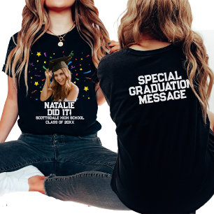 Funny Personalisiert Graduation Party Custom Foto T-Shirt