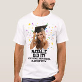 Funny Personalisiert Graduation Party Custom Foto T-Shirt (Vorderseite)
