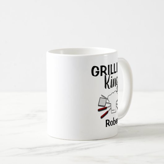 Funny Personalisiert Grilling King Kaffeetasse (VorderseiteRechts)