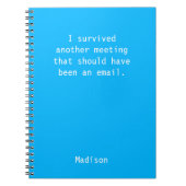 Funny Personalisiert I Überlebte Office Meeting Notizblock (Vorderseite)