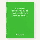 Funny Personalisiert I Überlebte Office Meeting Notizblock (Vorderseite)