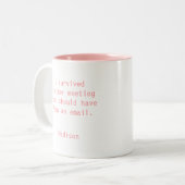 Funny Personalisiert I Überlebte Office Meeting Zweifarbige Tasse (Vorderseite Links)