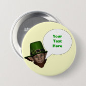 Funny personalisiert Irish Leprechaun Button (Vorne & Hinten)