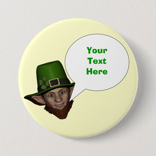 Funny personalisiert Irish Leprechaun Button (Vorderseite)