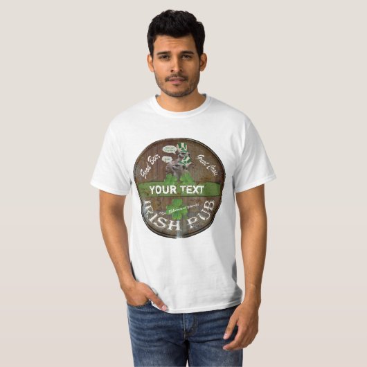 Funny Personalisiert Irish Pub Schild T-Shirt (Vorne ganz)