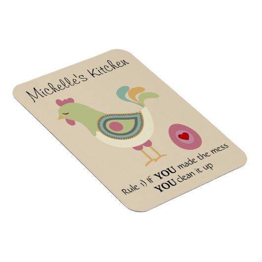 Funny Personalisiert Kitchen Rule Chicken Magnet (Rechte Seite)