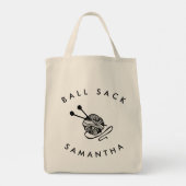 Funny Personalisiert Knitter Ball Sack Tragetasche (Rückseite)