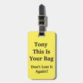 Funny Personalisiert Luggage Tag Gepäckanhänger (Vorderseite vertikal)