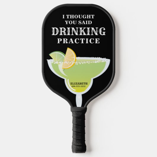 Funny Personalisiert Margarita Drinken Pickleball Schläger (Vorderseite)
