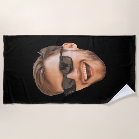 Funny Personalisiert Men Foto Strandtuch (Vorderseite)