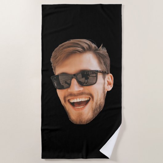 Funny Personalisiert Men Foto Strandtuch (Vorderseite)