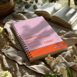 Funny Personalisiert Modern Pink Orange Individuel Planer