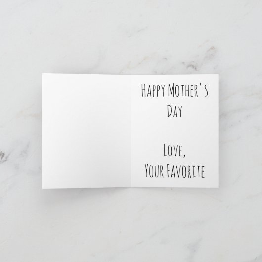 Funny Personalisiert Mother Day Card Karte (Innenseite)
