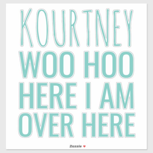 Funny Personalisiert Name Achtung Aquamarin Vinyl Aufkleber (Blatt)