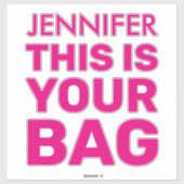 Funny Personalisiert Name Achtung Pink Vinyl Aufkleber (Blatt)