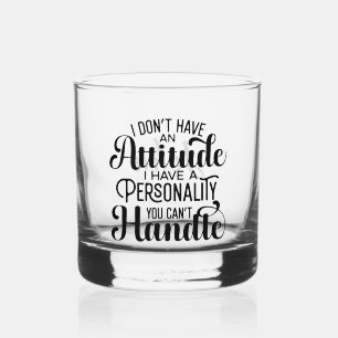Funny Personalisiert Name Attitude Persönlichkeit Whiskyglas
