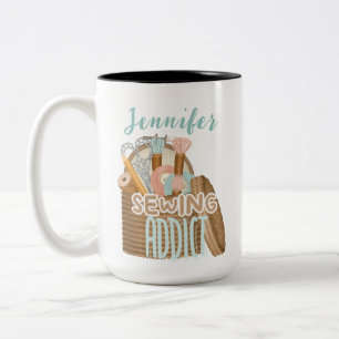 Funny Personalisiert Name Seamstress Nähen Addict Zweifarbige Tasse