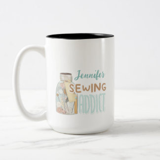 Funny Personalisiert Name Seamstress Nähen Addict Zweifarbige Tasse
