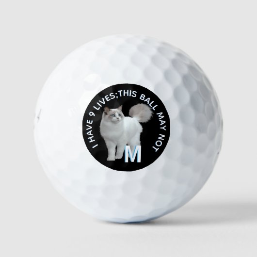 Funny Personalisiert Novelty Monogram Cat Advice Golfball (Vorderseite)