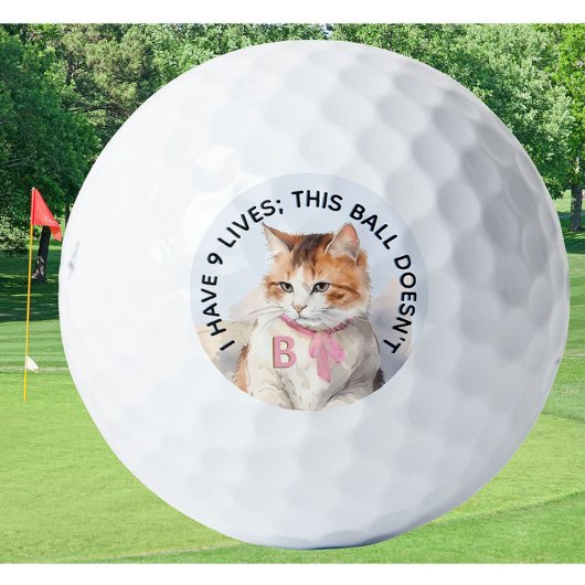 Funny Personalisiert Novelty Monogram Cat Advice Golfball