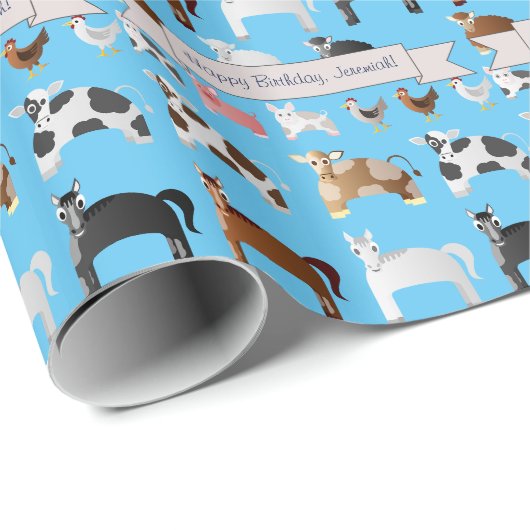Funny Personalisiert Old MacDonald's Farm Geschenkpapier (Rolleneckpunkt)