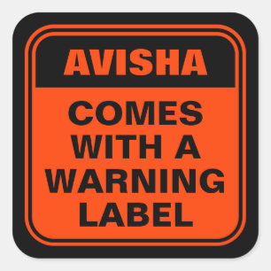 Funny personalisiert orange kommt mit Warnhinweis Quadratischer Aufkleber