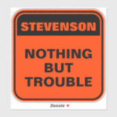 Funny personalisiert orange nichts als Ärger Aufkleber (Blatt)