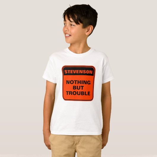 Funny personalisiert orange nichts als Ärger Kinde T-Shirt (Vorne ganz)